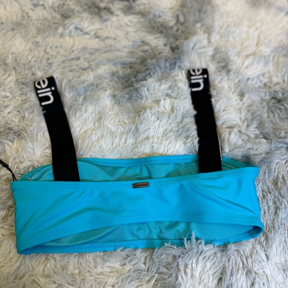 Calvin Klein TROPICAL WATERS Logo-Straps Bikini Swim Top, - Picture 7 of 8